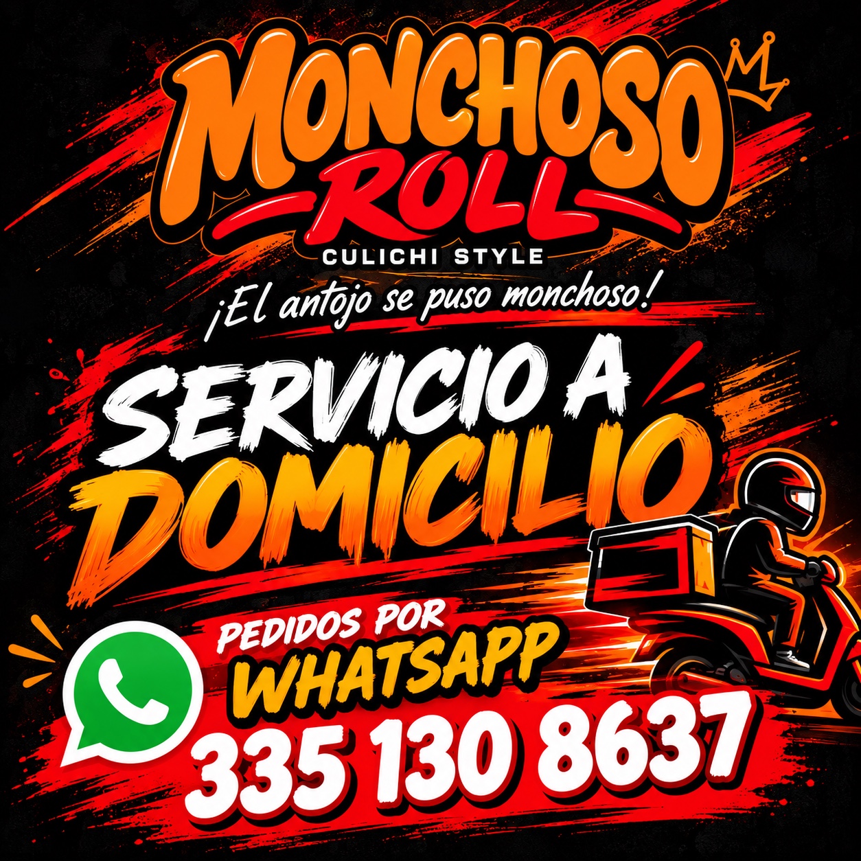 Servicio a domicilio, pedidos por WhatsApp al 33 5130 8637